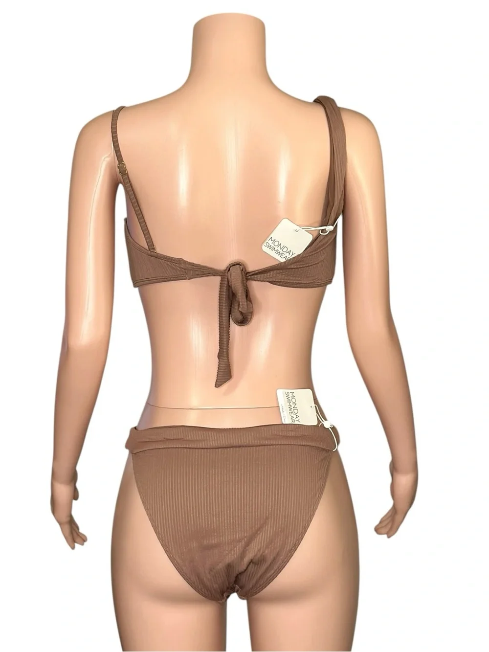MONDAY SWIMWEAR Set Antigua Top (L) & Argentina Bottom (L) - Caramel Rib